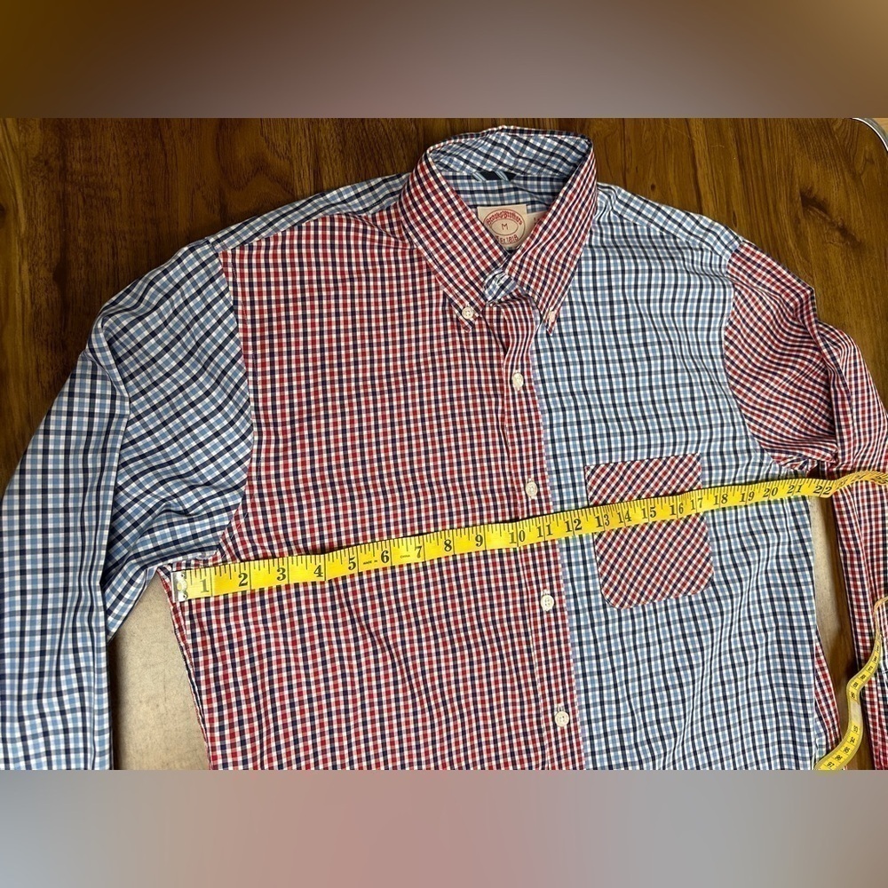 Brooks Brothers Long Sleeve Button Down Shirt Men’s Sz M Red White Blue Check - Picture 5 of 10